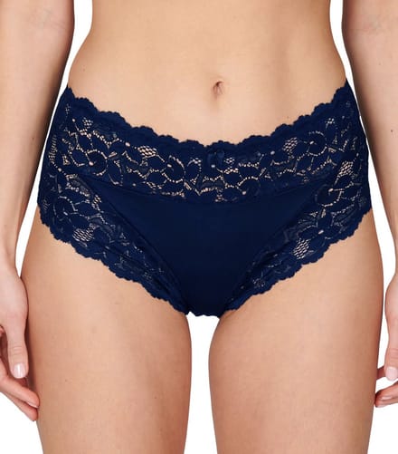 J&C dames tailleslip met kant - microfiber - Kanten vrouwen onderbroek - Elastisch - Zwart / XL