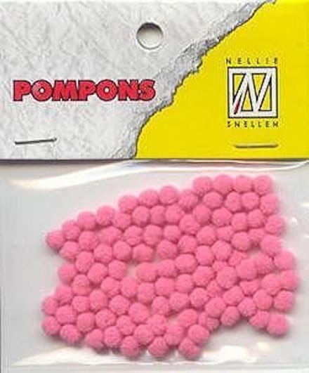 Nellie Snellen Pompoms Mini - 3mm - 100stuks - Col. 25 Blossom Pink