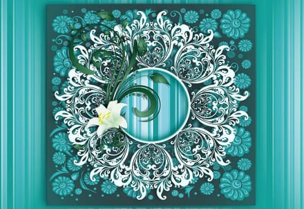 Fotobehang Vintage Pattern Turquoise | XL - 208cm x 146cm | 130g/m2 Vlies