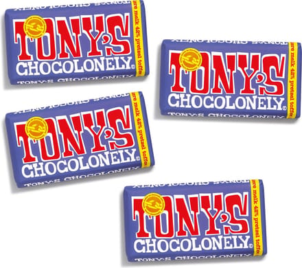 Tony's Chocolonely Donkere Melk Pretzel Toffee Chocolade Reep - 4 x 180 gram Chocola