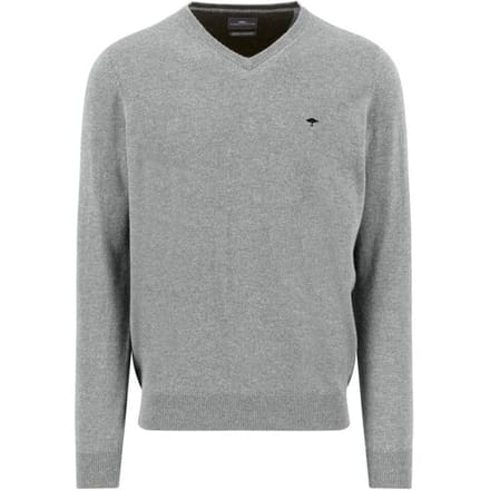 Fynch-Hatton Trui V-Neck Merino Cashmere Silver / male