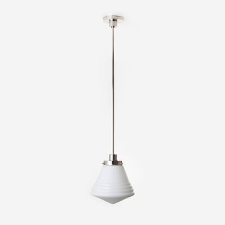 Hanglamp Luxe School Medium 20's Nikkel - Art Deco Trade