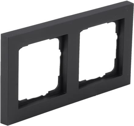 Gira E2 afdekraam - inbouw - 2-voudig verticaal/horizontaal - zwart