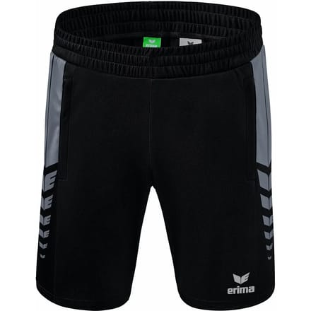 Erima Six Wings Worker Short Heren - Slate Grey / Zwart | Maat: M