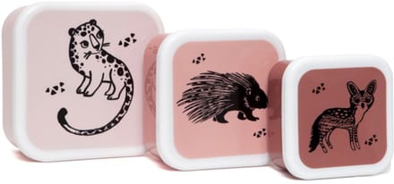 Petit Monkey - Snackdoosjes dieren roze - set van 3