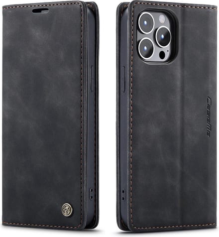 CaseMe Luxe bookcase geschikt voor Apple iPhone 13 Pro Max - zwart