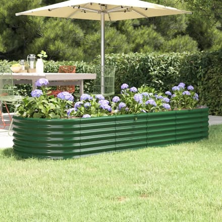 vidaXL - Plantenbak - 224x80x36 - cm - gegalvaniseerd - staal - groen
