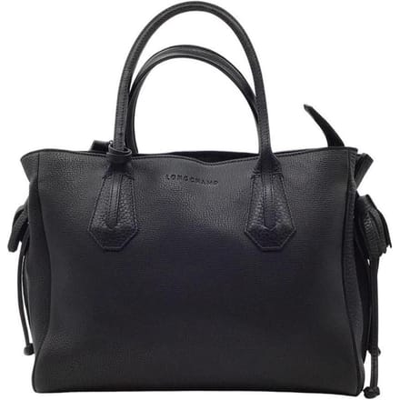 Longchamp Penelope Kwast Koordtas Zwart Leer Handtas