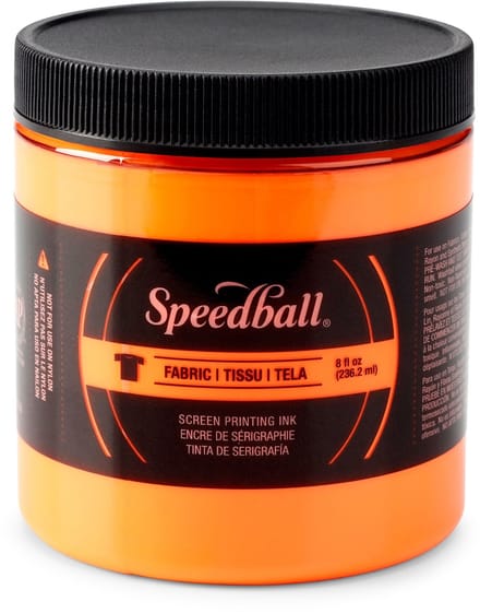 Fabric ink fluo orange screen printing -Speedball