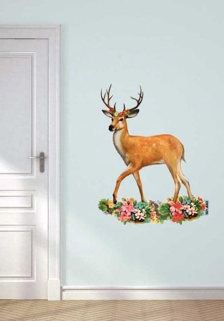 Muursticker Hert met gewei