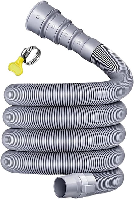 Afvalwaterslang Set - Flexibele Afvoer - Reizen Met Camper - Verstelbare Adapter - 3 Meter Lengte - Grijs