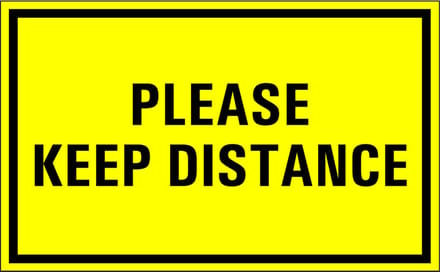 Please keep distance sticker 320 x 200 mm