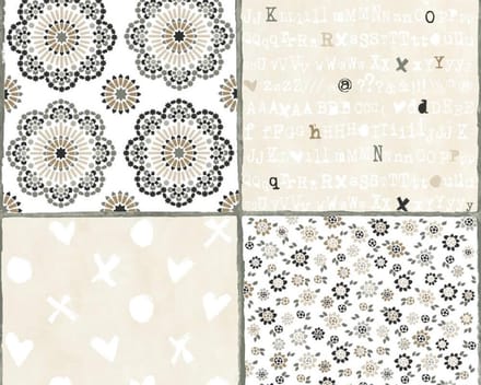 PATCHWORK TEGEL BEHANG - Beige Grijs Wit - AS Creation COZZ