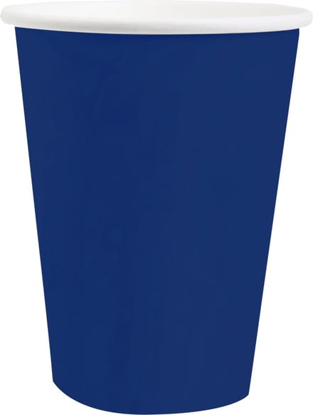 Santex feest/verjaardag bekertjes - 10x stuks - karton - kobalt blauw - 270 ml