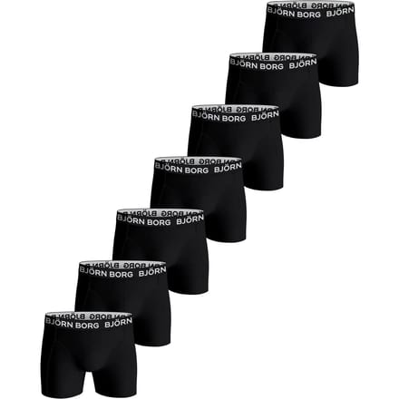 Björn Borg Cotton Stretch boxers - heren boxers normale lengte (7-pack) - zwart