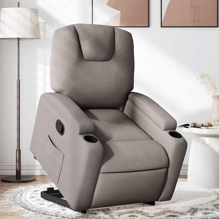 Vidaxl Verstelbare Fauteuil, Kleur Taupe, Bekleed met Stof