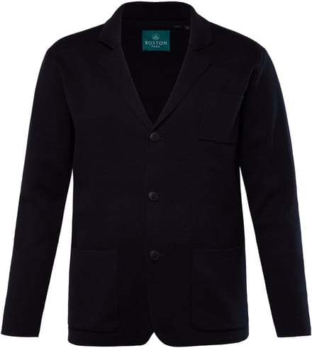 Boston Park - Heren - Gebreid jasje FLEXNAMIC® revers - Navy blauw - Maat 68+