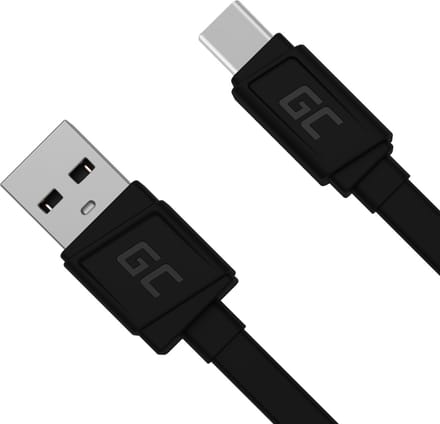Usb - Usb-C Green Cell Gcmatte Kabel, 25 Cm, Snel Opladen Ultra Charge, Qc 3.0