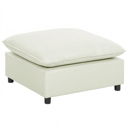 HOMCOM Voetenbank-Polyester, Multiplex-75L x 75B x 40H cm-Crèmewit