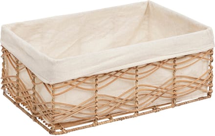 Atmosphera Rosy Stro manden set van 4 stuks - 33x23x48cm - Rotan
