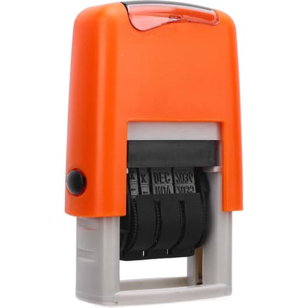 25x2.8mm Engelse Datumstempel Helder Stempelen Sneldrogend Verstelbare Datumstempel voor Studie Werk Leven oranje