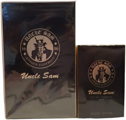 Uncle Sam Black Eau de Toilette Set – Heren Parfum 100 ml + 15 ml – Cadeauset voor Mannen