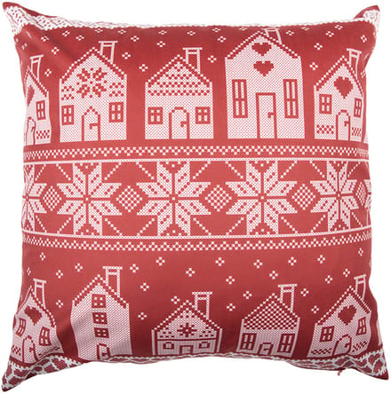 Clayre & Eef Kussenhoes 45x45 cm Rood Polyester Kerst
