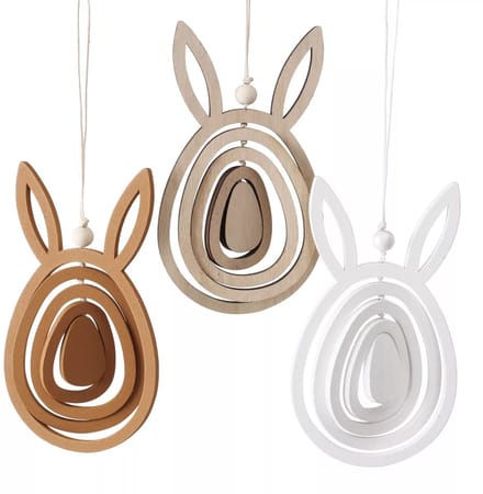 Decoris Houten deco hanger haas | voor paasdecoratie binnen