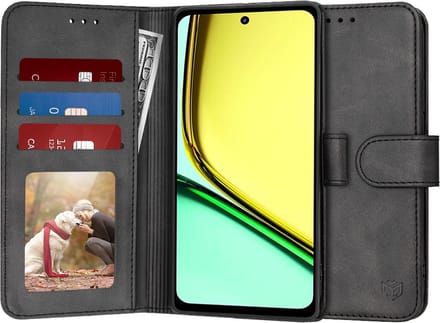 Hoesje geschikt voor Realme C67 4G - Techsuit Diary Book Wallet Case - Zwart
