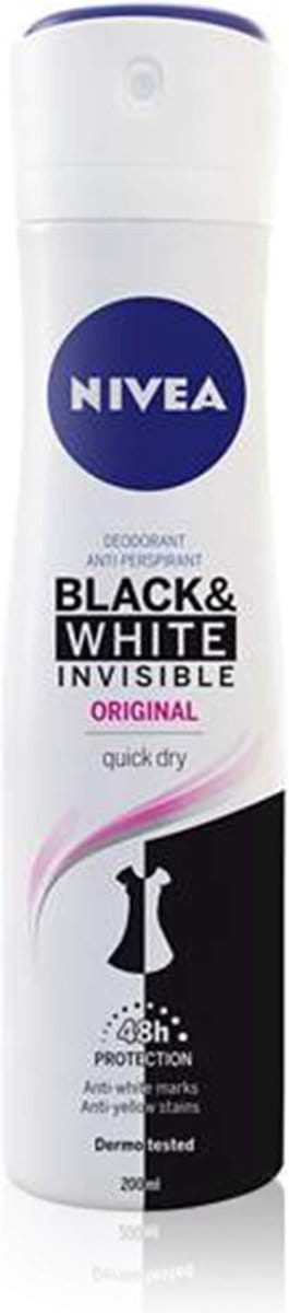 6x Nivea Black & White Clear Deodorant Spray | 200 ml