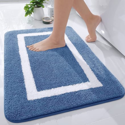 JGS ® Zachte Antislip Badmat van Microvezel in Stijlvol Blauw, 40 x 60 cm, Comfort en Functionaliteit