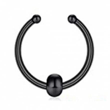 Fake Neus Piercing -8 mm-Ring-Zwart-Bol - Charme Bijoux