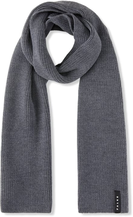 FALKE Basic Scarf Pearlstitch sneldrogend warm wol wintersjaal unisex grijs - maat ONESIZE
