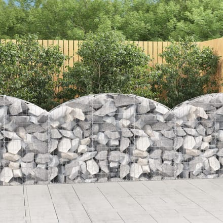 vidaXL - Schanskorf - gewelfd - 150x30x80/100 - cm - gegalvaniseerd - ijzer