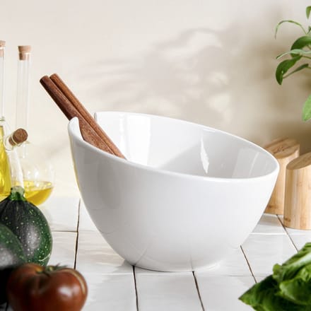 Homla MOOKA - keramische slakom met bestek wit - 24 cm - 967904