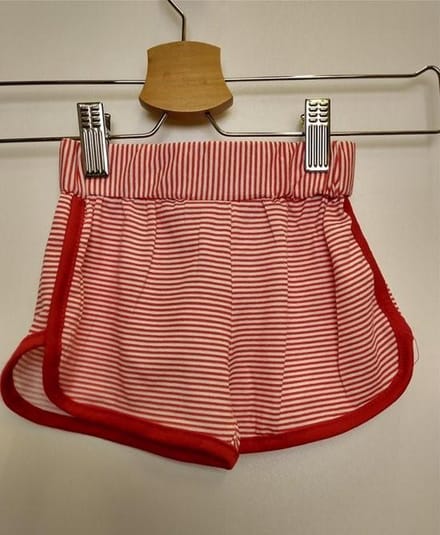 Meisjes korte broek Happy rood wit Maat 92