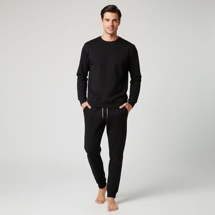 La-V pyjamaset  sportieve voor heren Zwart M