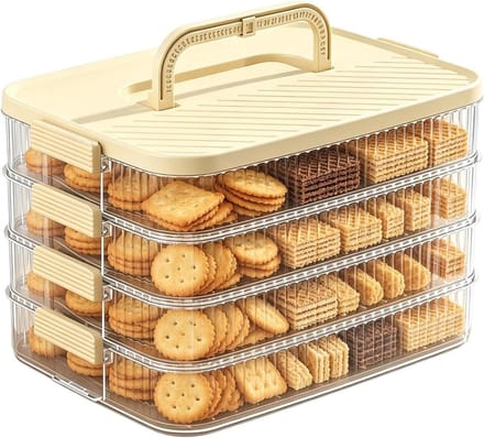 Koekjes Opslag Container - Stapelbare Voedsel Doos - Keuken Organisatie - Luchtdichte Gelaagde Structuur
