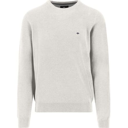 Fynch-Hatton Trui Fine Texture O-Neck Cotton Winter White / male