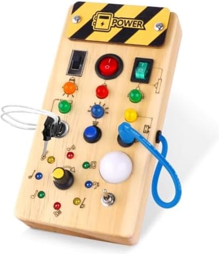 Montessori activiteitenbord met LED lichtschakelaar voor 1-4 jarigen