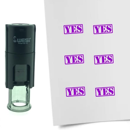 CombiCraft Stempel YES 10mm rond - Paarse inkt
