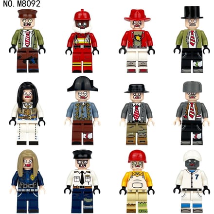 Zombiepop Constructieblokken humanoïde poppen speelgoed digitale actiefiguren speelgoed om te monteren rups kinderen leergericht