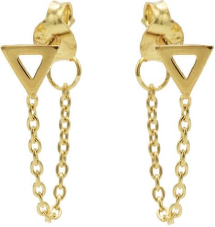 Karma Oorbellen Chain Open Triangle Goud
