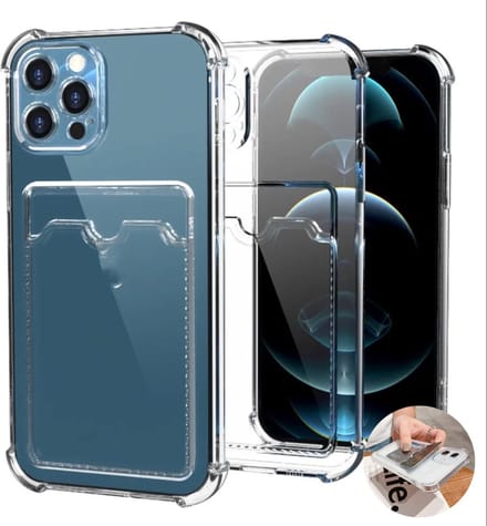 Telefoonhoesje iPhone 11 Pro Max met pashouder - pasjes - extra bescherming - transparant