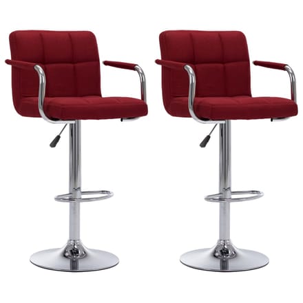 vidaXL - Barstoelen - 2 - st - stof - wijnrood