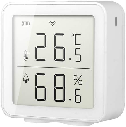 Slimme Sensor - Temperatuur Hygrometer - Binnen Buiten - Wifi App Bediening - 10 x 9 x 5 - Wit