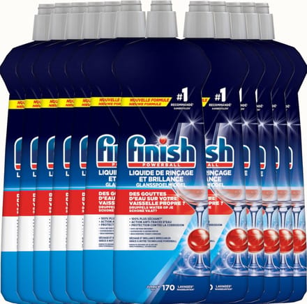 Finish Glansspoelmiddel Regular Vaatwasmiddel - 12x160 Afwasbeurten - 12x800ml - Voordeelverpakking