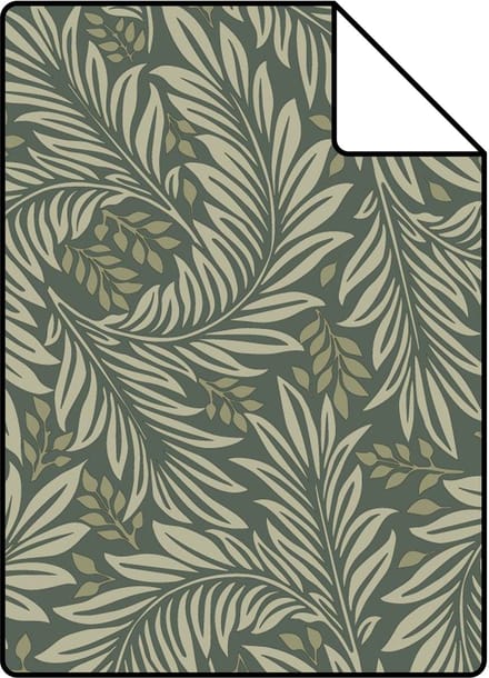 Proefstaal ESTAhome behang bladeren donkergroen - 26.5 x 21 cm - 131143-S
