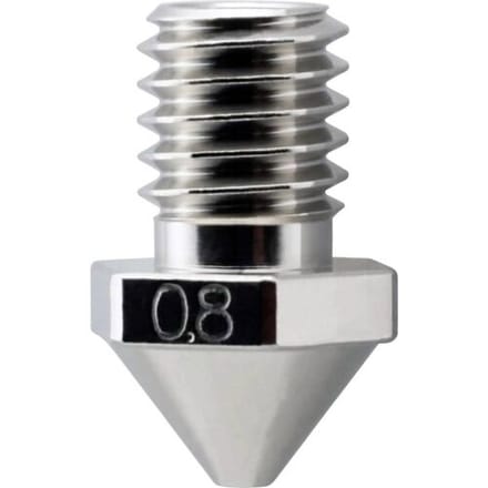 Micro-Swiss 3D-printermond Geschikt voor: FlashForge Guider 3, FlashForge Guider 3 Plus 0.8mm Brass Plated Wear Resistant Nozzle M2610-08