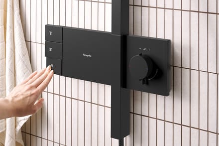 Hansgrohe Raindance Alive opbouw regendoucheset – 34 cm rechthoekige hoofddouche – glijstang – zwart mat
